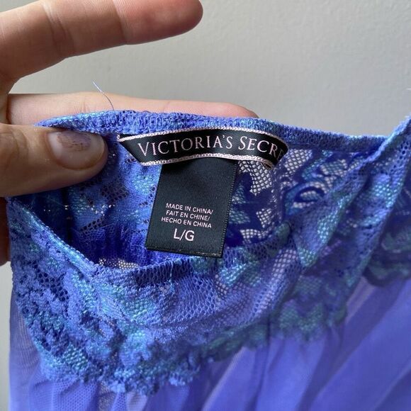 Victoria’s Secret Lavender Lace Halter Babydoll Chemise – Size L - Picture 6 of 9